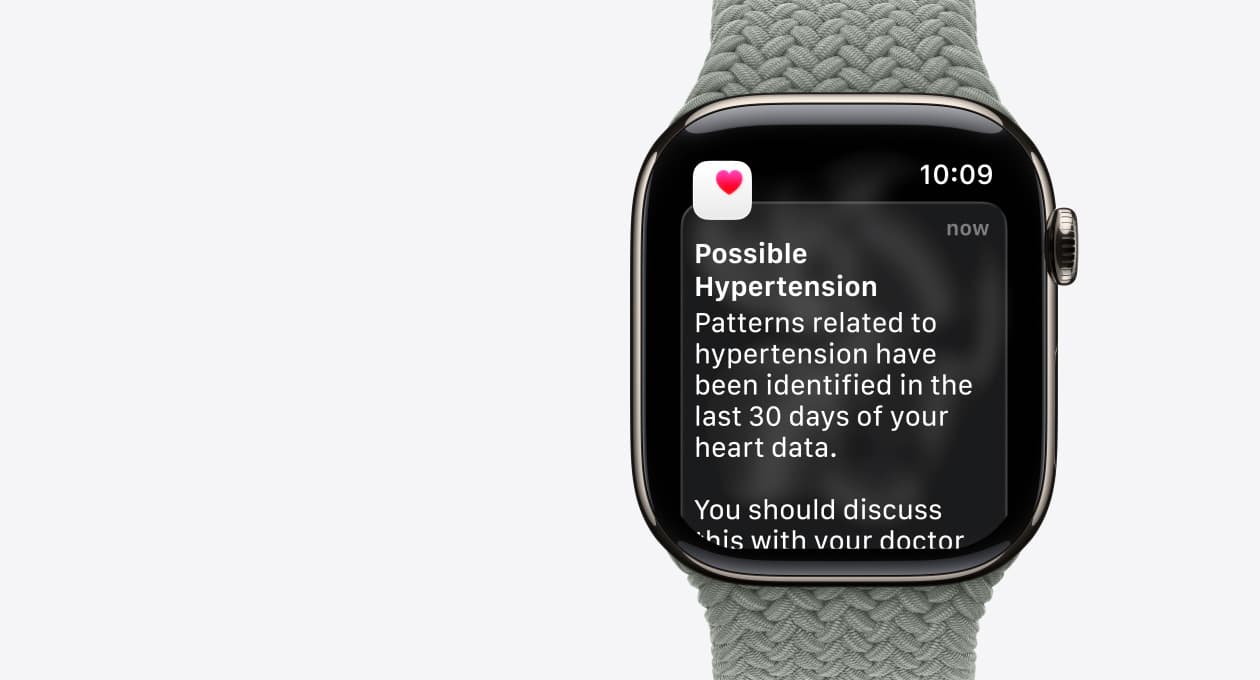 Hypertension notifications. A first for Watch.